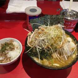 ネギチャーシューメン中盛わかめ、メンマ、うずら　普通