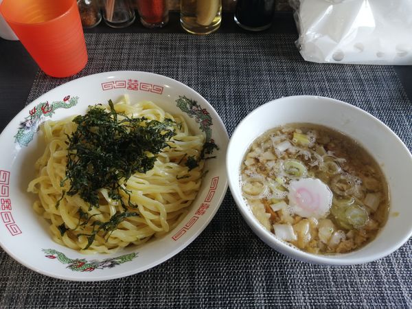 「背脂烏賊煮干中華つけ麺　平打ち変更　1000円」@麺丼Dining 夢者の写真