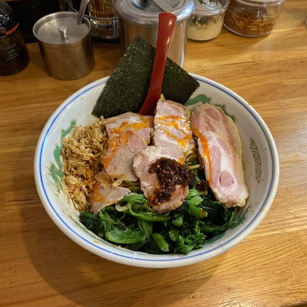 「【期間限定】地獄ラーメン  汁なし(ネギ無し)」@黒田屋 本店の写真