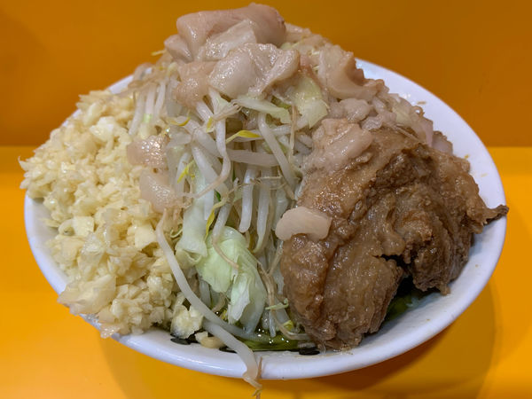 「しそドクロ大　ニンニクマシマシヤサイスクナメ」@ラーメン二郎 八王子野猿街道店2の写真