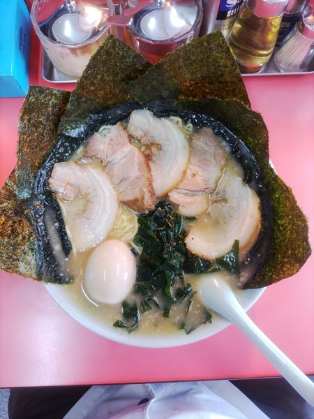 「チャーシューメン中盛+味玉+のり  ﾒﾝﾏ抜き」@ラーメンショップ 下大野店の写真