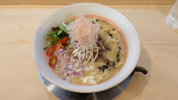 「【限定】お魚のしゅごい鶏白湯1000円+豚しゃぶ丼400円」@中華そば すばる食堂の写真