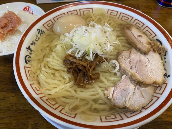 「冷やかけ中華そば＋味玉＋明太子ごはん」@田中そば店 浅草店の写真