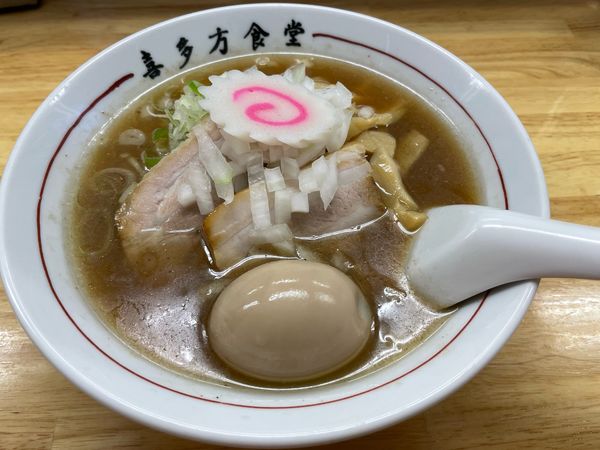 「鶏油醤油玉ねぎ　味玉」@喜多方食堂 磯崎の写真