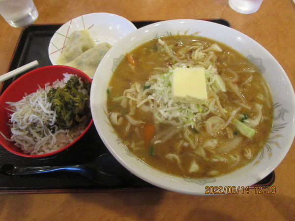 「ランチ みそバターラーメンSet 830円」@麺 三福の写真