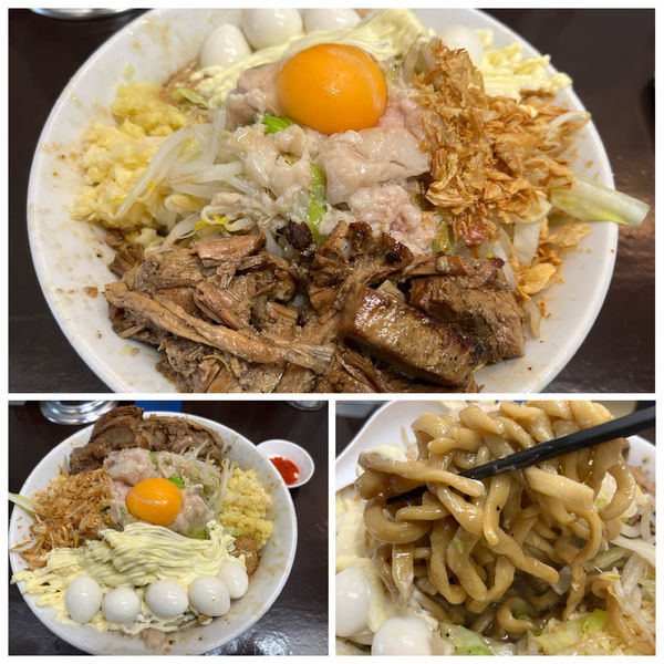 「汁なし 850円うずら100円 野菜以外全部火の粉別皿」@自家製麺 まさき（非乳化） 2号店の写真