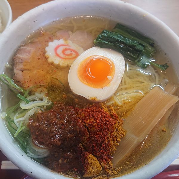 「冷カレーそば930円、ライス小100円」@中華そば・つけそば 高松の写真