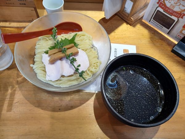 「モロヘイヤの和風つけ麺　限定」@焼きあご塩らー麺 たかはし 上野店の写真