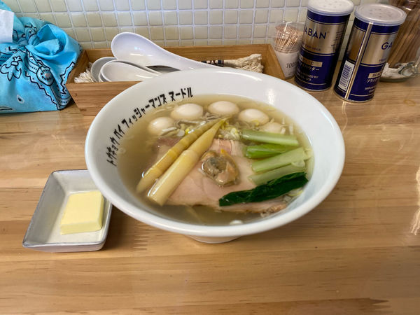 「潮らぁ麺　バター　うずら卵」@Tokyo Bay Fisherman's noodleの写真