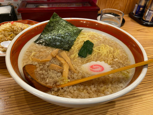 「Aセット(こてこて中華そばに変更&半チャーハン)1,010円」@中華そば 浜田屋 県庁店の写真