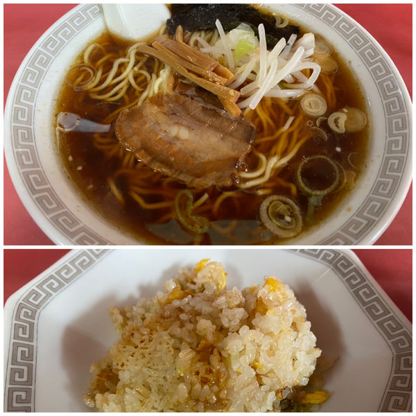 「半炒飯ラーメン」@中華料理 蘭香園の写真