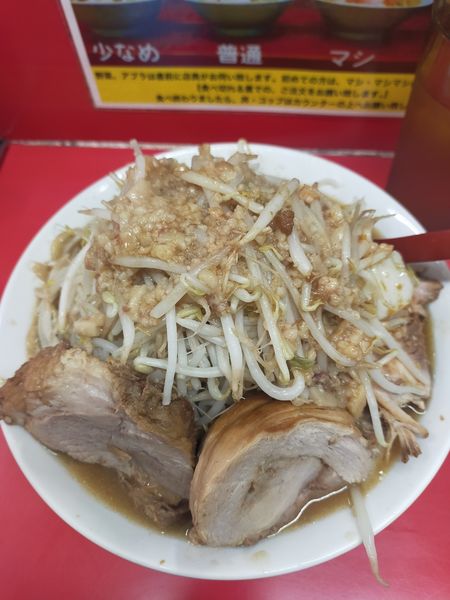 「豚ラーメン中¥850豚マシマシ¥450」@立川マシマシ 古河125号店の写真