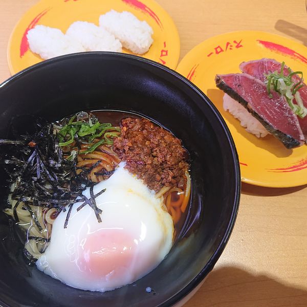 「台湾まぜそば407円、追いシャリ132円他」@スシロー 葛西駅前店の写真