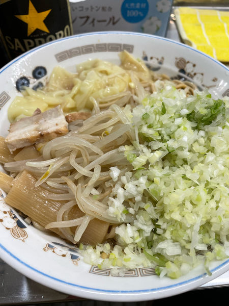 「油そば ワンタン コマネギ増し」@中華そば みたかの写真