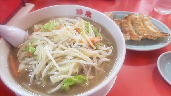 「タンメン＋餃子」@珍來 松戸古ヶ崎店の写真