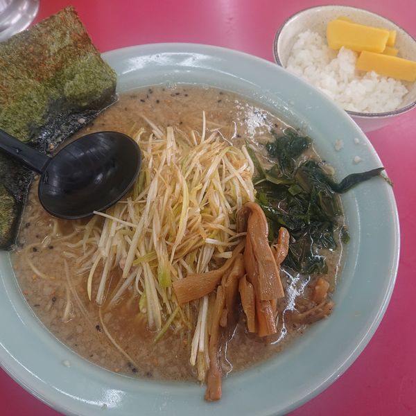 「ネギみそラーメン800円、半ライス100円」@ラーメンショップ 犬塚本店の写真