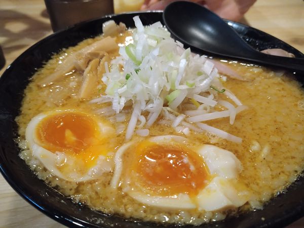 「味玉味噌豚骨」@背油とんこつらーめん 雷門の写真