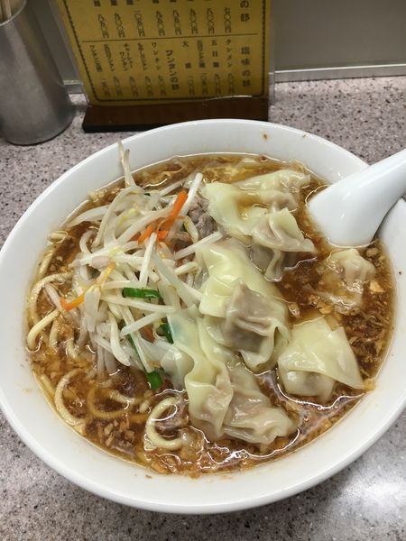 「もやしワンタン麺」@中華麺店 喜楽の写真