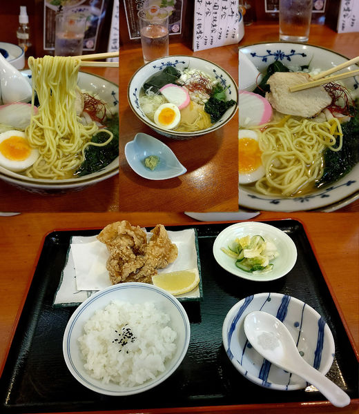 「『足利ラーメン 地鶏唐揚げセット(¥900)』」@竹重の写真