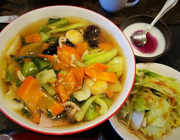 「五目汁そばセットランチ 950円 +コーヒー50円」@炎神の写真