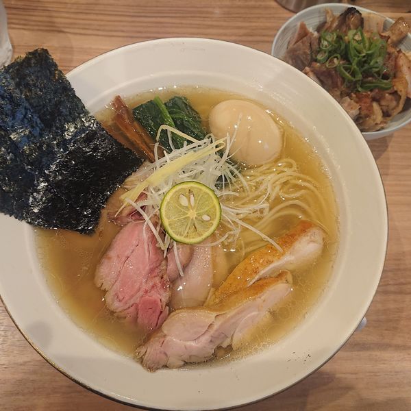 「特製塩1500円、肉めし300円」@麺処 ほん田 秋葉原本店の写真