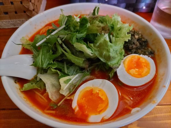 「大葉のジュノベーゼ(トマトラーメン)·味玉·リゾットライス」@Kitchen Troquet（トロケの台所）の写真