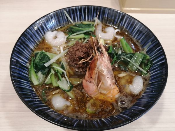 「1周年限定　　黒ゴマ海老担々麺　　950円」@煮干しらーめん 田中にぼるの写真