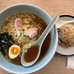 醤油ラーメン 太　半チャーハンセット