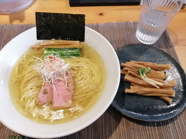 「らぁ麺　塩　950円   自家製メンマ　150円」@麺屋 さくら井の写真