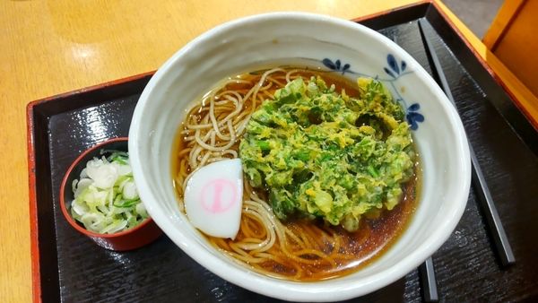 「春菊天そば」@そばいち 恵比寿店の写真