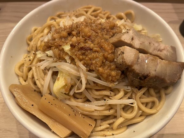 「極太系まぜそば小麦のチカラ（特大500g）」@キラメキノトリ 宇治槙島店の写真