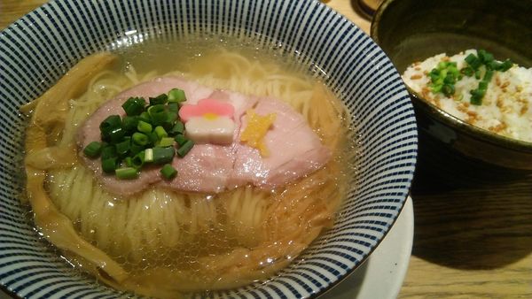 「鯛塩らぁ麺 800円＋鯛めし 300円」@鯛塩そば 灯花 シャポー船橋店の写真