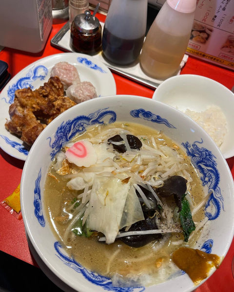 「ちゃんタンメン定食Ｂ（焼売2個唐揚げ2個つき）」@恵比寿大龍軒の写真