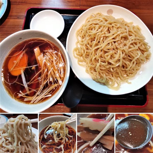 「醤油つけ麺(太麺)＆餃子セット　1100円」@中華ダイニング いい田の写真