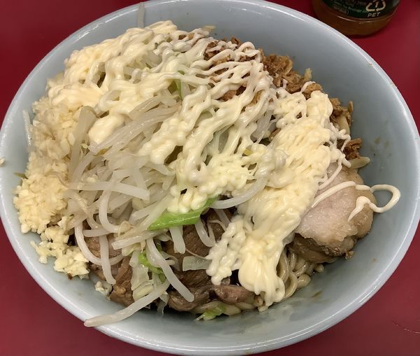 「つけ味　冷や汁なし　＋　マヨビーム」@ラーメン二郎 中山駅前店の写真