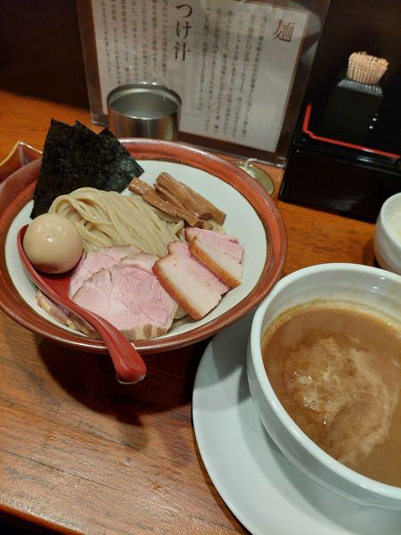 「特製つけ麺＋ライス1250円」@長男、ほそのたかしの写真