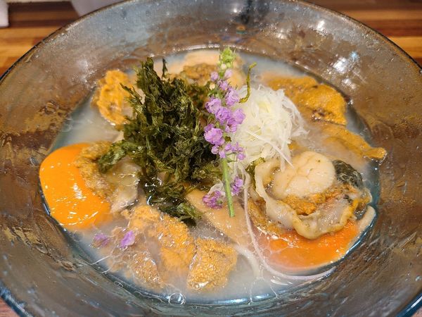 「雲丹と帆立の冷やしラーメン6/23」@鮮魚らーめん 五ノ神水産の写真