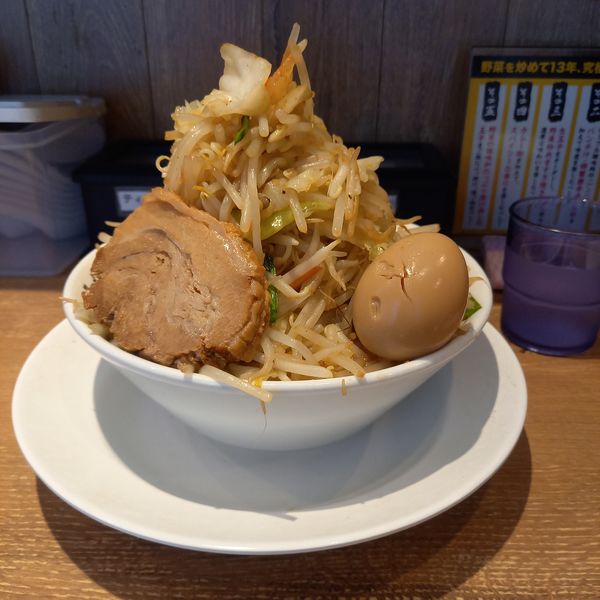 「豚骨野郎￥860＋野菜増し￥200＋味玉(クーポン)」@野郎ラーメン 秋葉原店の写真
