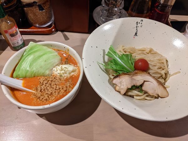 「トマト塩つけ麺1050円」@鶏そば かぐら屋 西新宿店の写真