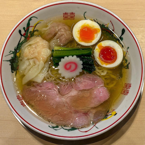 「ちょっとずつワンタン麺 白だし（並盛）」@キング製麺の写真