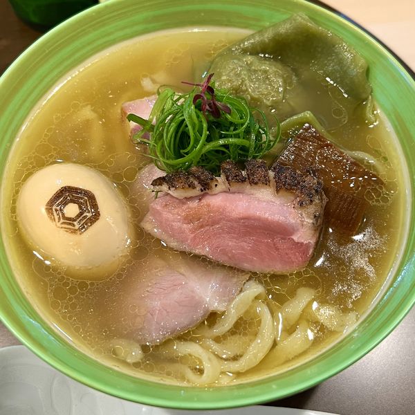 「特製手打ち中華蕎麦（塩）＋ハートランド」@手打麺祭 かめ囲の写真