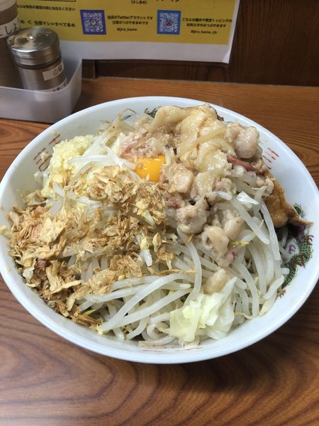 「汁なし ニンニクアブラカラメ」@ラーメン二郎 亀戸店の写真
