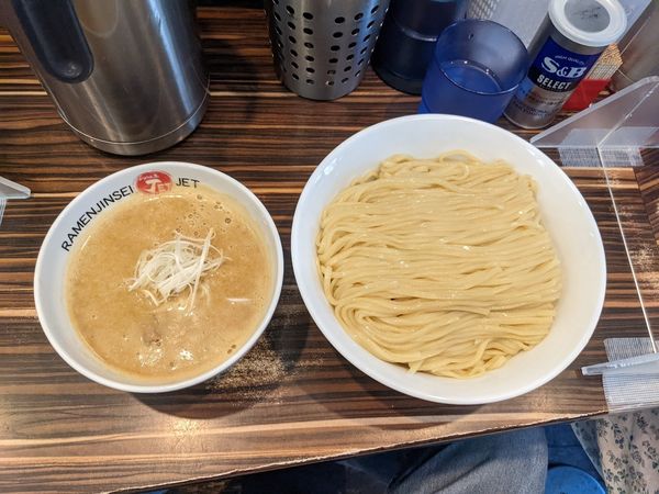 「12周年限定濃厚黒王煮込みつけ麺大」@ラーメン人生 JET 福島本店の写真