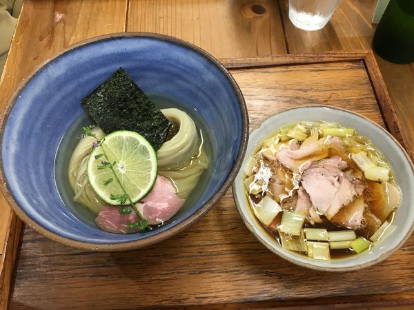 「昆布水つけ麺 醤油 ちょい肉増し(並)」@YOKOKURA STOREHOUSEの写真