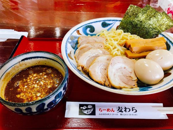「麦わら濃厚つけ麺（1200円）、味玉（CP）」@らーめん麦わらの写真