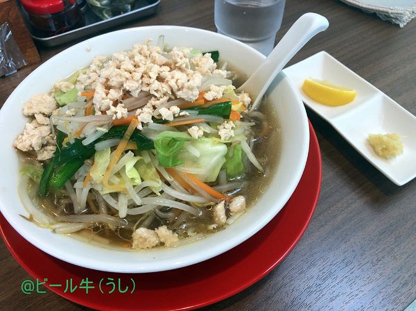 「あっさりタンメン(750円)」@濃厚鶏白湯タンメン まつ井の写真