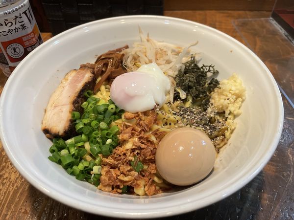 「【限定】まぜそば」@麺屋たつみ 喜心 狭山店の写真