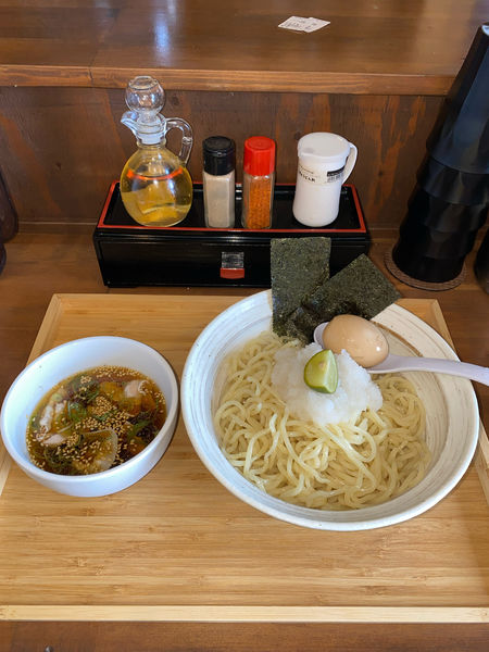 「冷やしすだちおろしぶっかけ麺大盛煮玉子¥1,150円(6月限定)」@らぁめん 麺彩家の写真