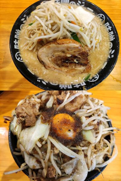 「定番味噌ラーメン(野菜400g)＋クロスカウンター丼」@味噌のジョー 坂東店の写真
