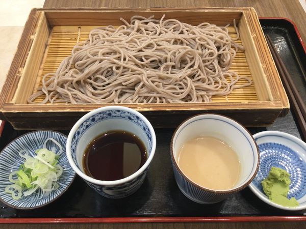 「二種だれ板蕎麦　５００円」@越後そば 千住ミルディス店の写真